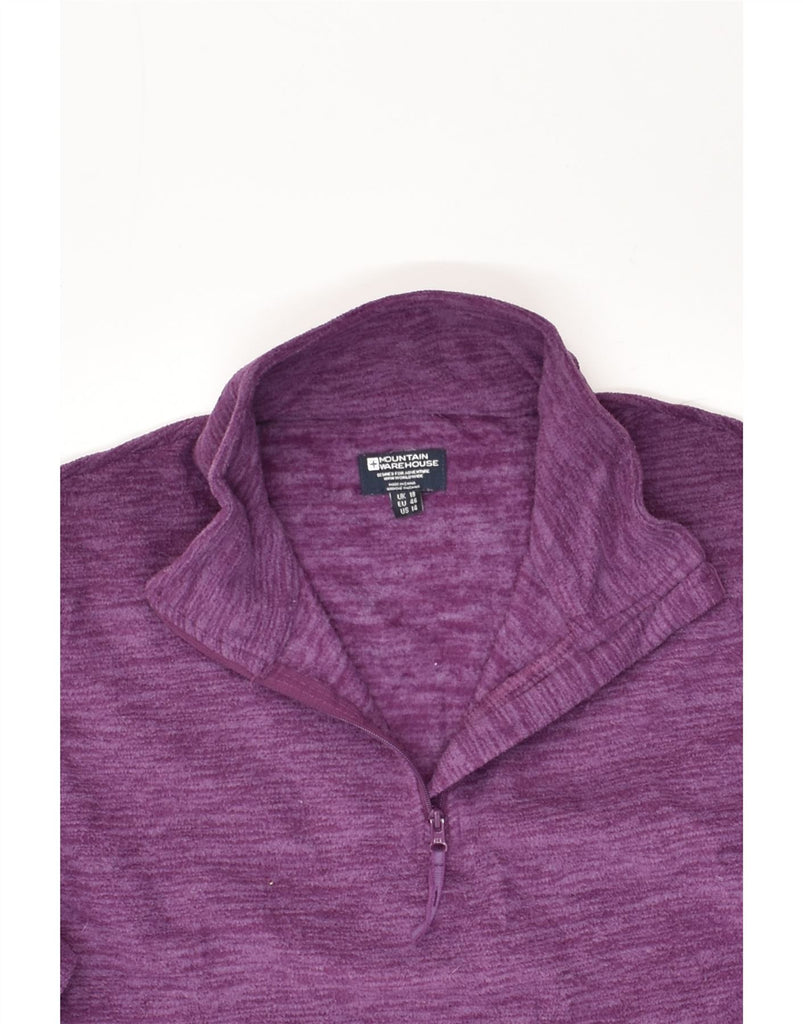 MOUNTAIN WAREHOUSE Womens Zip Neck Fleece Jumper UK 18 XL Purple Pinstripe | Vintage Mountain Warehouse | Thrift | Second-Hand Mountain Warehouse | Used Clothing | Messina Hembry 