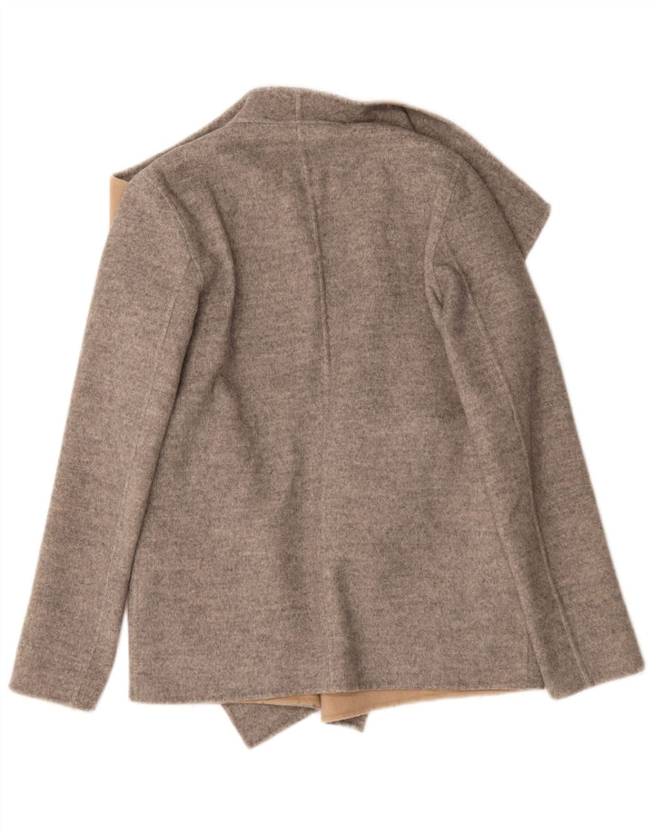 Massimo Dutti Womens Oversized Open Blazer Jacket UK 6 XS Grey Colourblock
