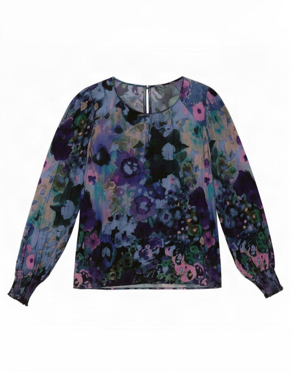 Desigual Womens See Through Blouse Top UK 16 Large Multicoloured Floral