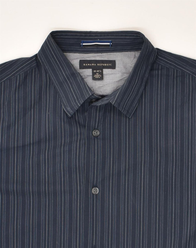 BANANA REPUBLIC Mens Shirt Size 15 15 1/2 Medium Navy Blue Pinstripe | Vintage Banana Republic | Thrift | Second-Hand Banana Republic | Used Clothing | Messina Hembry 