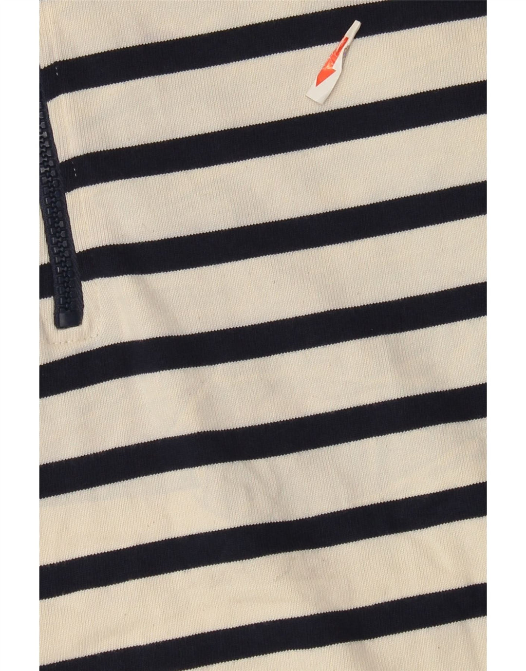 Zara Mens Long Sleeve Polo Shirt Medium Off White Striped Cotton