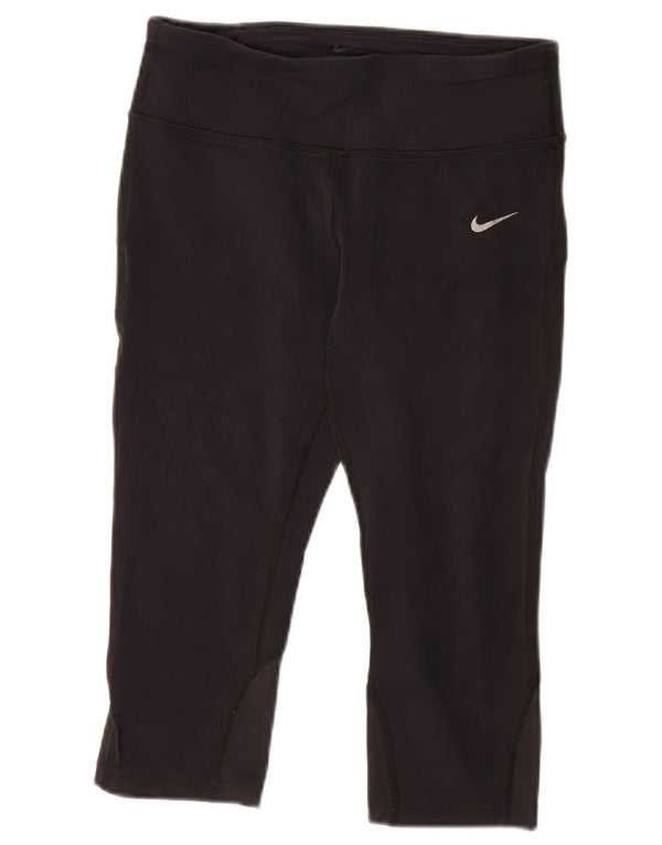 Nike Womens Dri Fit Capri Leggings UK 8 Small  Black Nylon