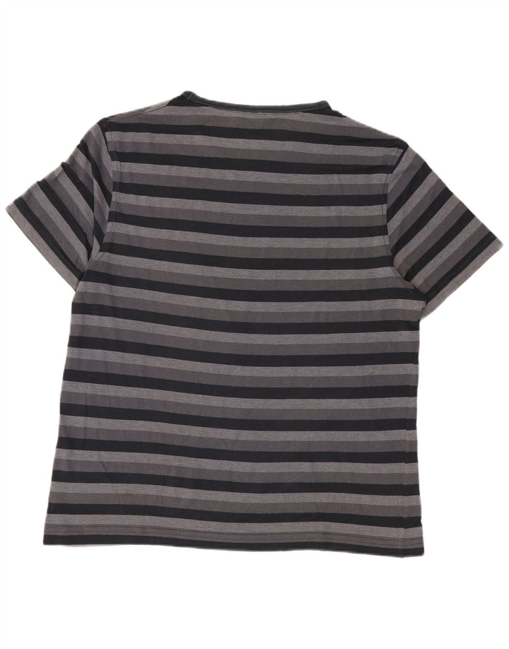 TED BAKER Mens T-Shirt Top Size 4 Large Grey Striped