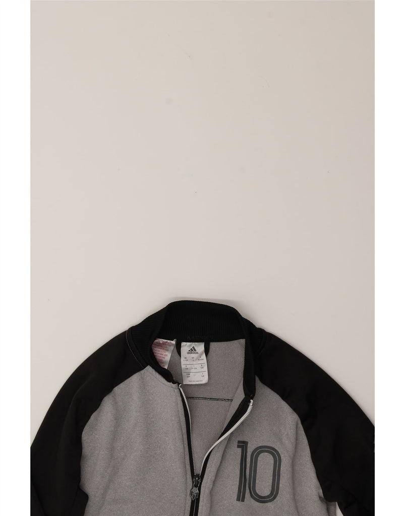ADIDAS Boys Graphic Tracksuit Top Jacket 9-10 Years Grey Colourblock Vintage Adidas and Second-Hand Adidas from Messina Hembry 