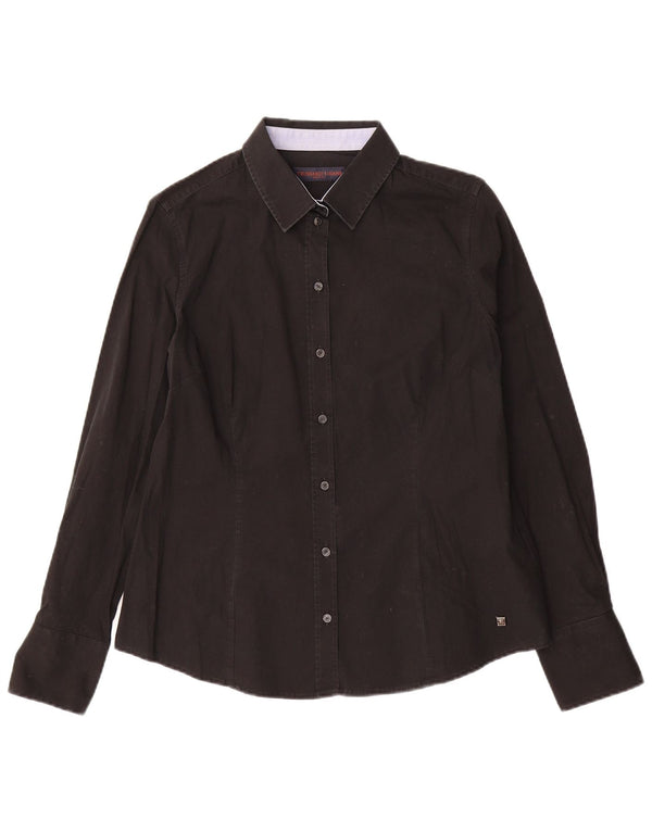 Trussardi Jeans Womens Shirt IT 48 XL Black Cotton