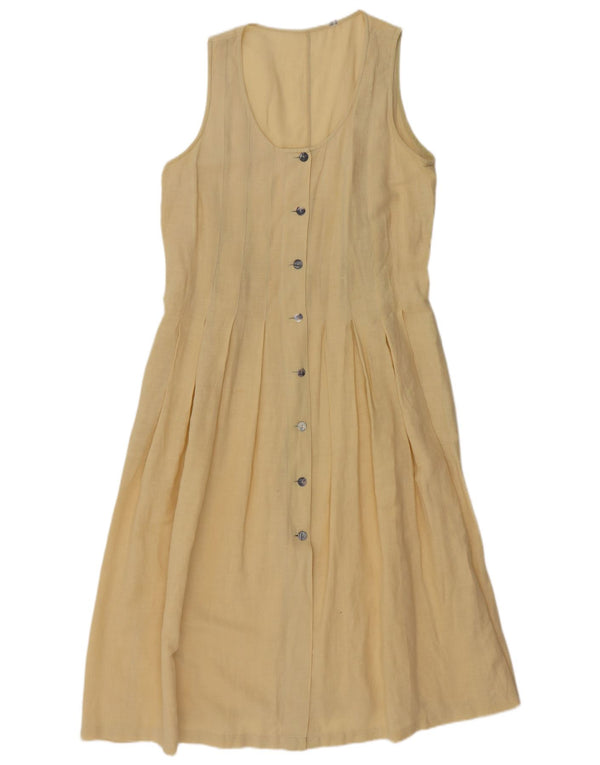 Vintage Womens Sleeveless Maxi Dress UK 14 Medium Yellow