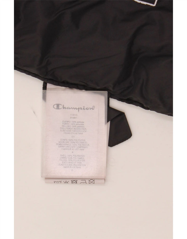 Champion Womens Hooded Padded Jacket UK 10 Small Black Polyester