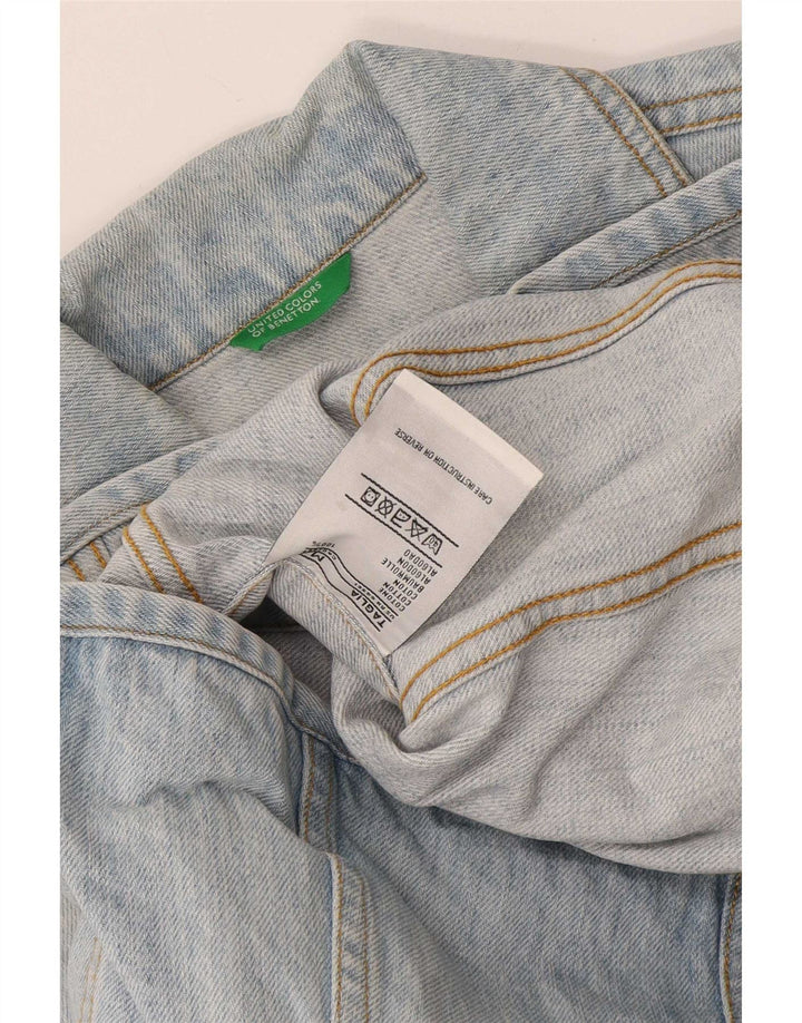 Benetton Womens Denim Jacket UK 14 Medium Blue Cotton