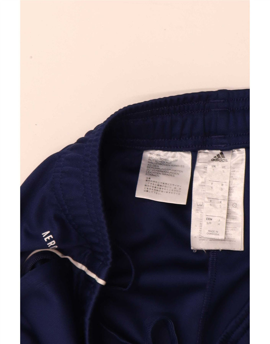 Adidas Mens Aeroready Tracksuit Trousers Small Navy Blue Polyester