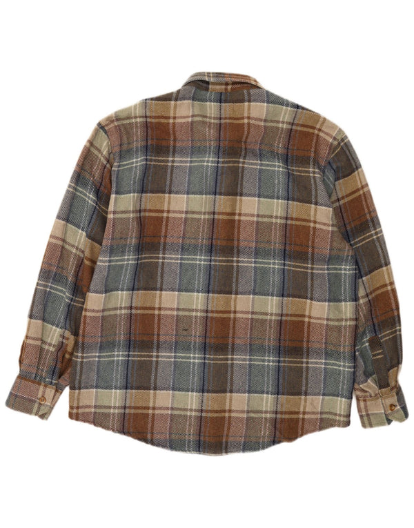 Vintage Mens Flannel Shirt XL Multicoloured Check Polyacrylic