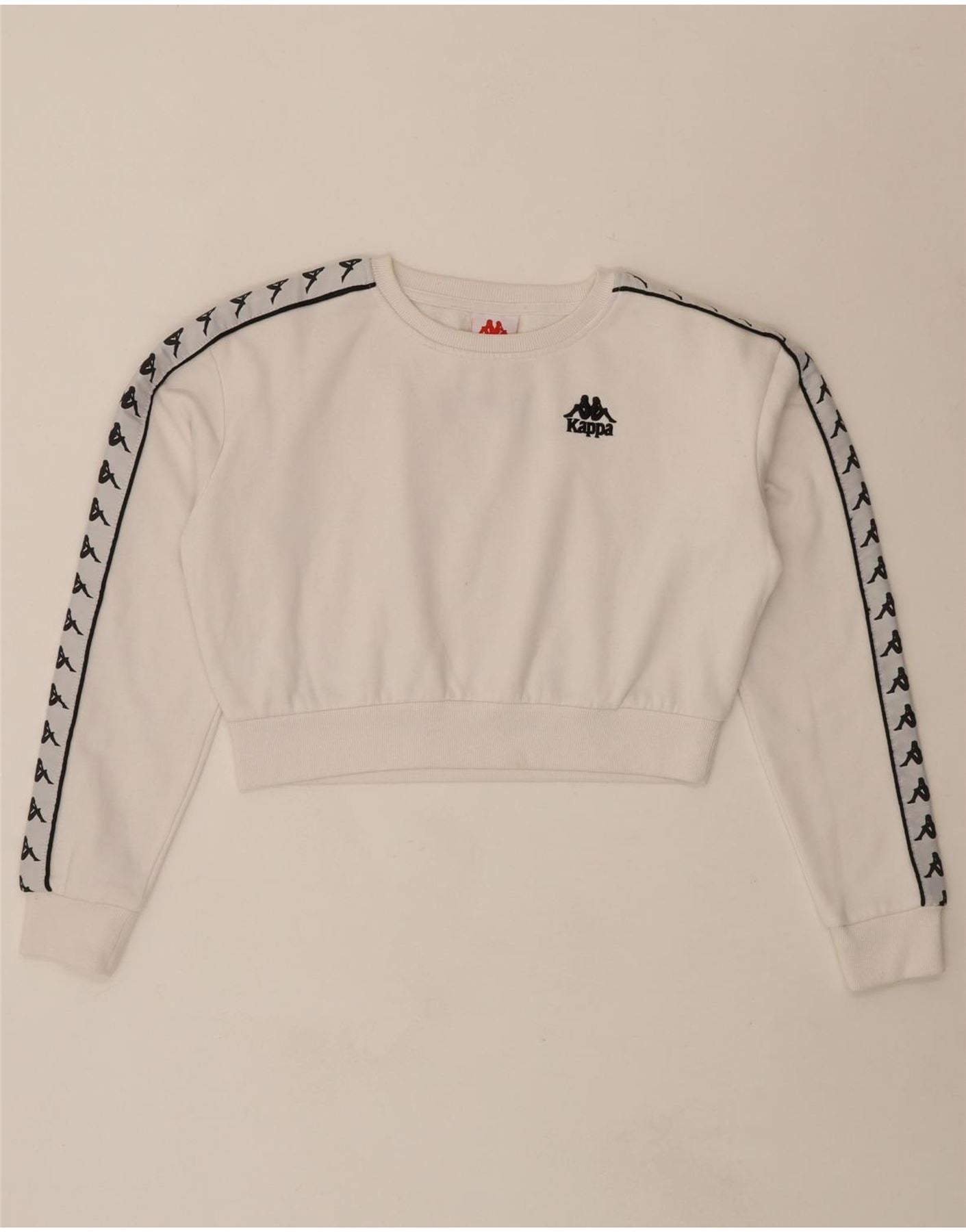 KAPPA Womens Oversized Graphic Crop Sweatshirt Jumper UK 10 Small