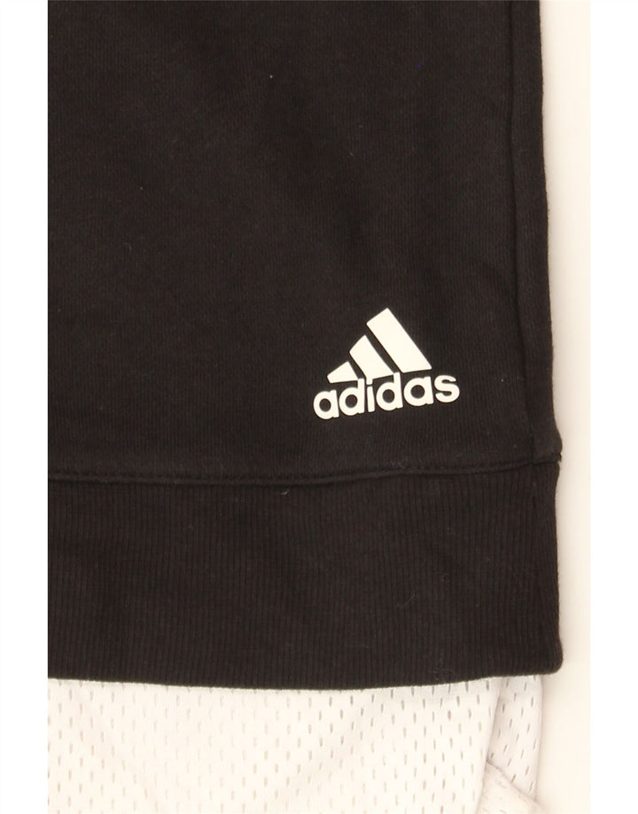 ADIDAS Womens Longline Sweatshirt Jumper UK 18 XL Black Vintage Adidas and Second-Hand Adidas from Messina Hembry 