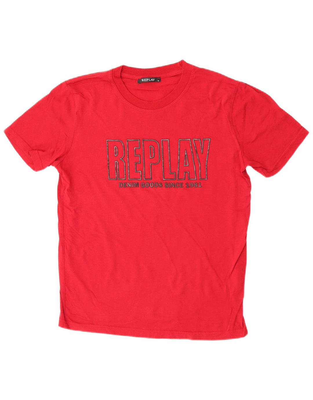 Replay Mens Graphic T-Shirt Top Small Red Cotton
