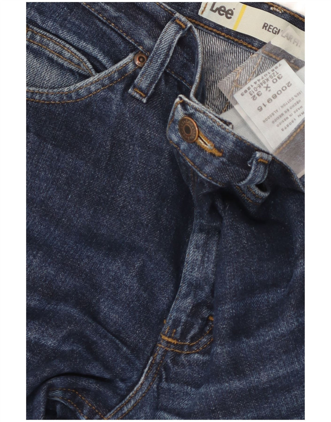 Lee Mens Regular Fit Straight Jeans W30 L32 Blue Cotton