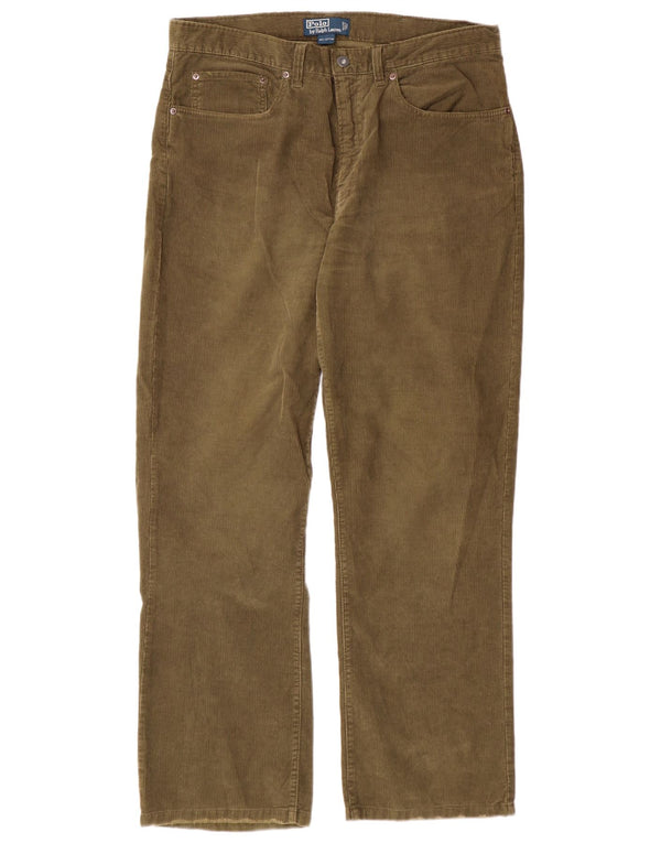 Polo Ralph Lauren Mens Straight Corduroy Trousers W36 L32 Khaki Classic