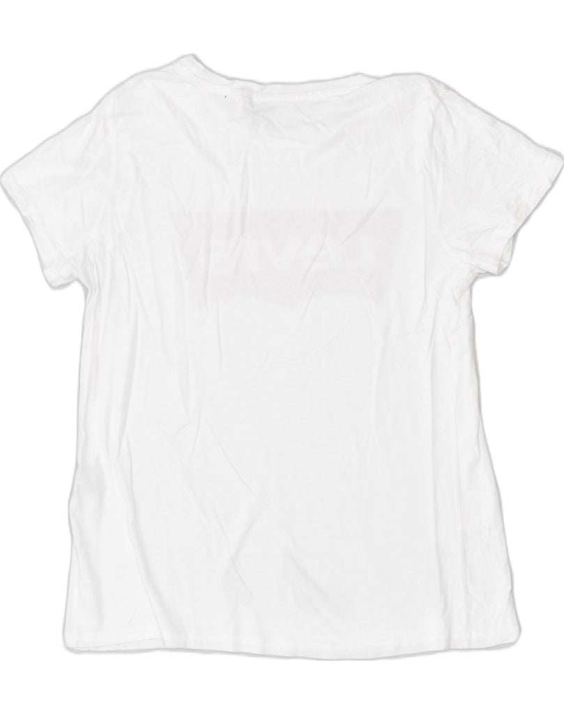 LEVI'S Womens Graphic T-Shirt Top UK 12 Medium White | Vintage | Thrift | Second-Hand | Used Clothing | Messina Hembry 