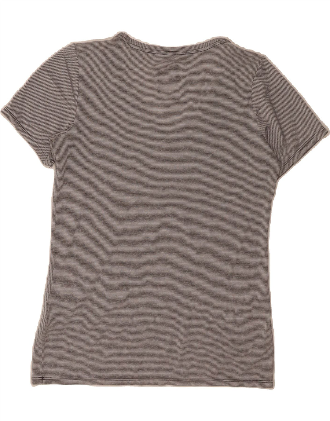NIKE Womens Dri Fit T-Shirt Top UK 12 Medium Grey Pinstripe Polyester Vintage Nike and Second-Hand Nike from Messina Hembry 