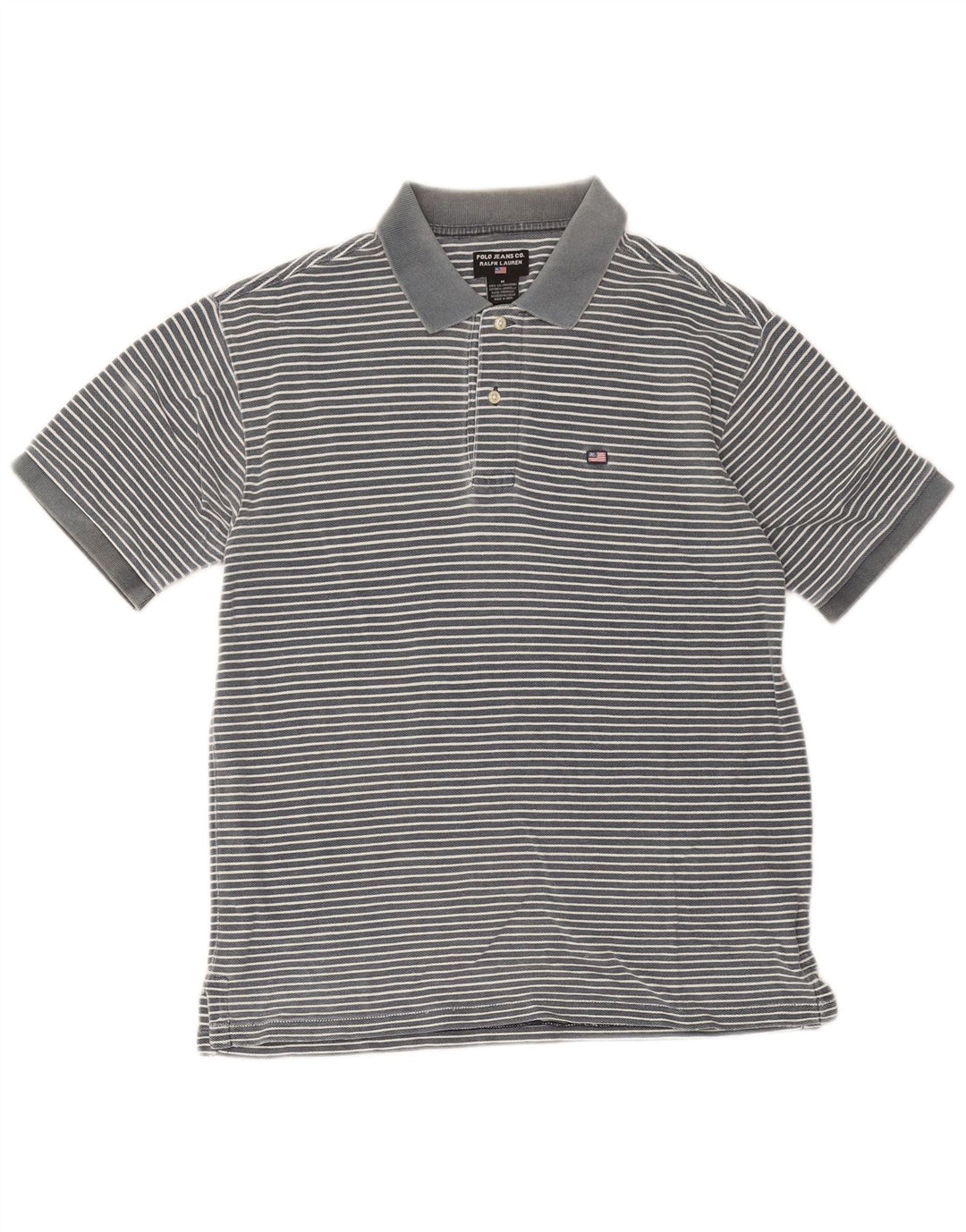 Polo Ralph Lauren Mens Shirt Medium Blue Pinstripe Cotton