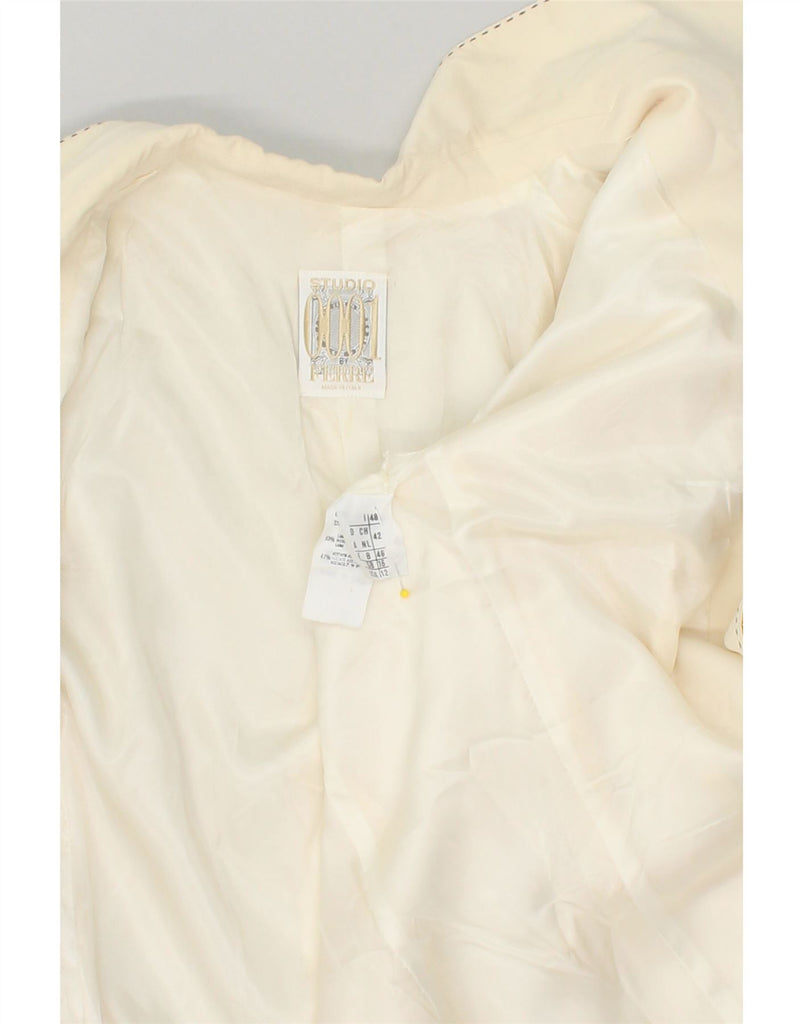VINTAGE Womens 4 Button Blazer Jacket UK 16 Large Beige Wool | Vintage Vintage | Thrift | Second-Hand Vintage | Used Clothing | Messina Hembry 