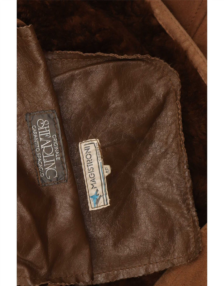 Vintage Mens Shearling Jacket IT 48 Medium Brown Shearling