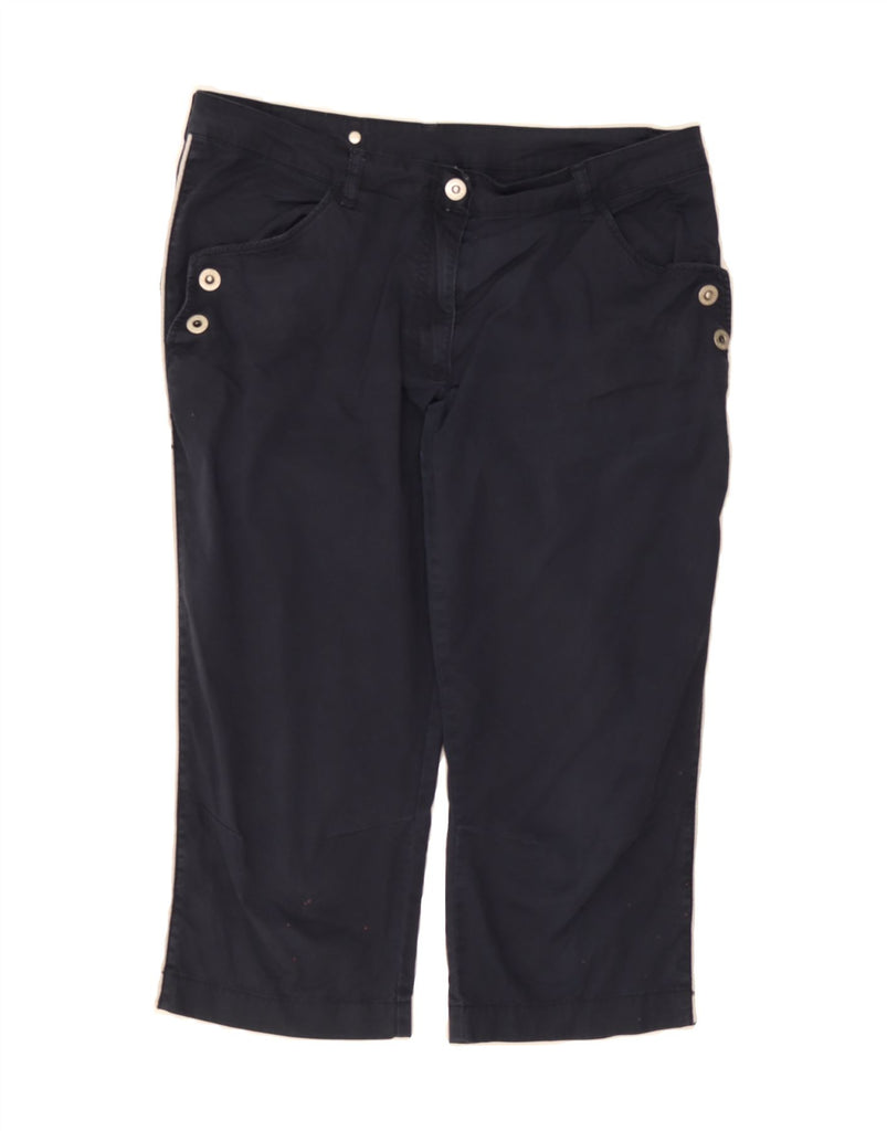 SERGIO TACCHINI Womens Capri Trousers US 12 Large W33 L20 Navy Blue Cotton Vintage Sergio Tacchini and Second-Hand Sergio Tacchini from Messina Hembry 