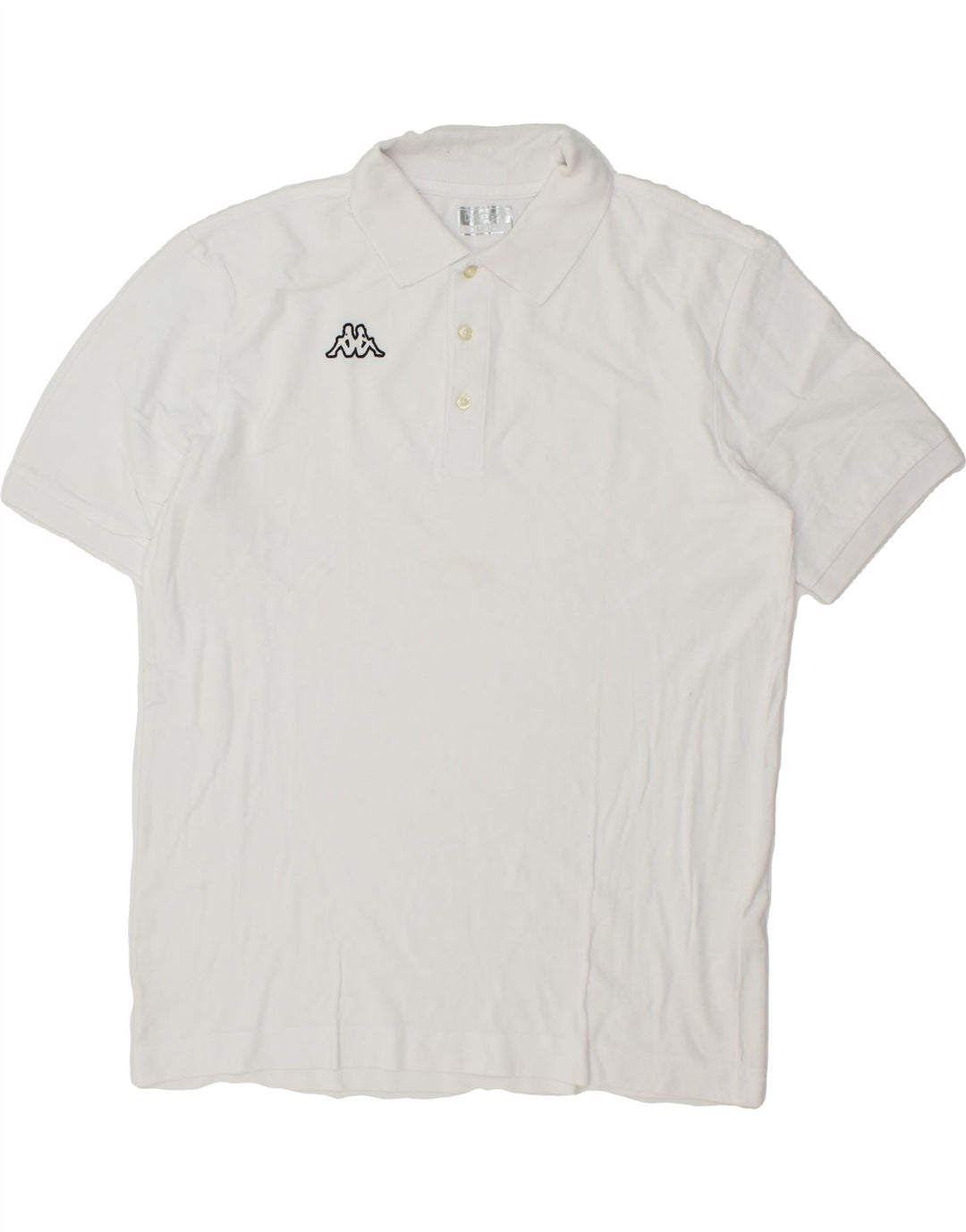 KAPPA Mens Polo Shirt Large White Cotton Vintage Kappa and Second-Hand Kappa from Messina Hembry 