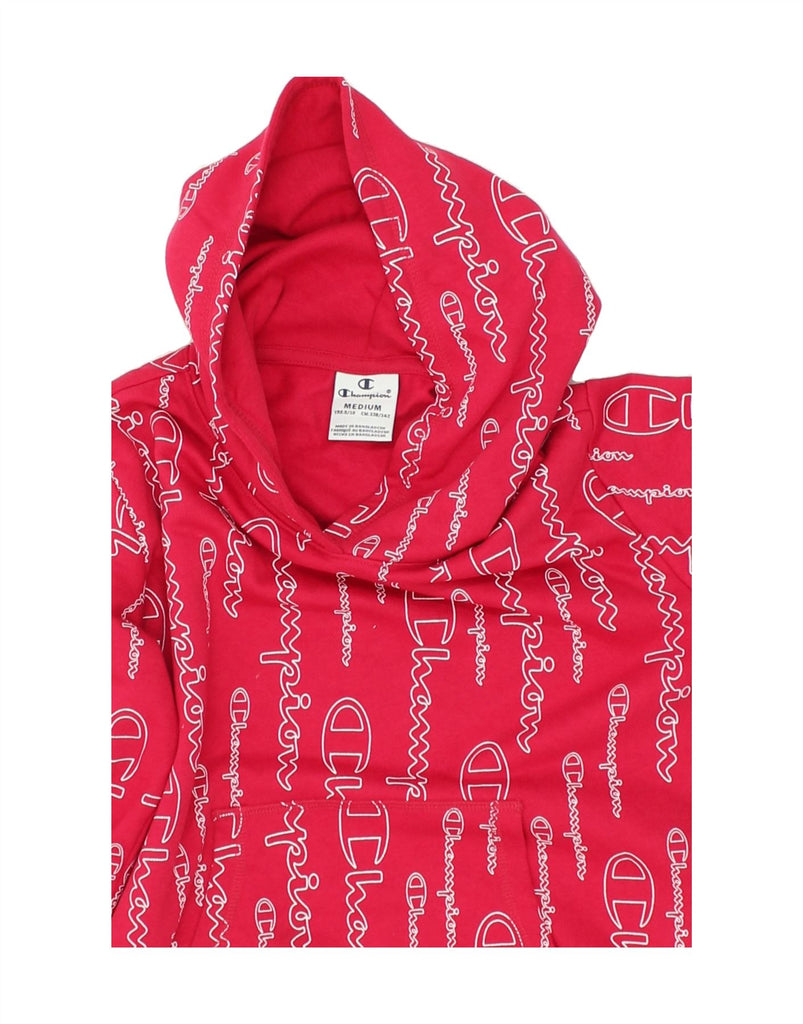 CHAMPION Girls Graphic Hoodie Jumper 9-10 Years Medium Pink Cotton | Vintage Champion | Thrift | Second-Hand Champion | Used Clothing | Messina Hembry 