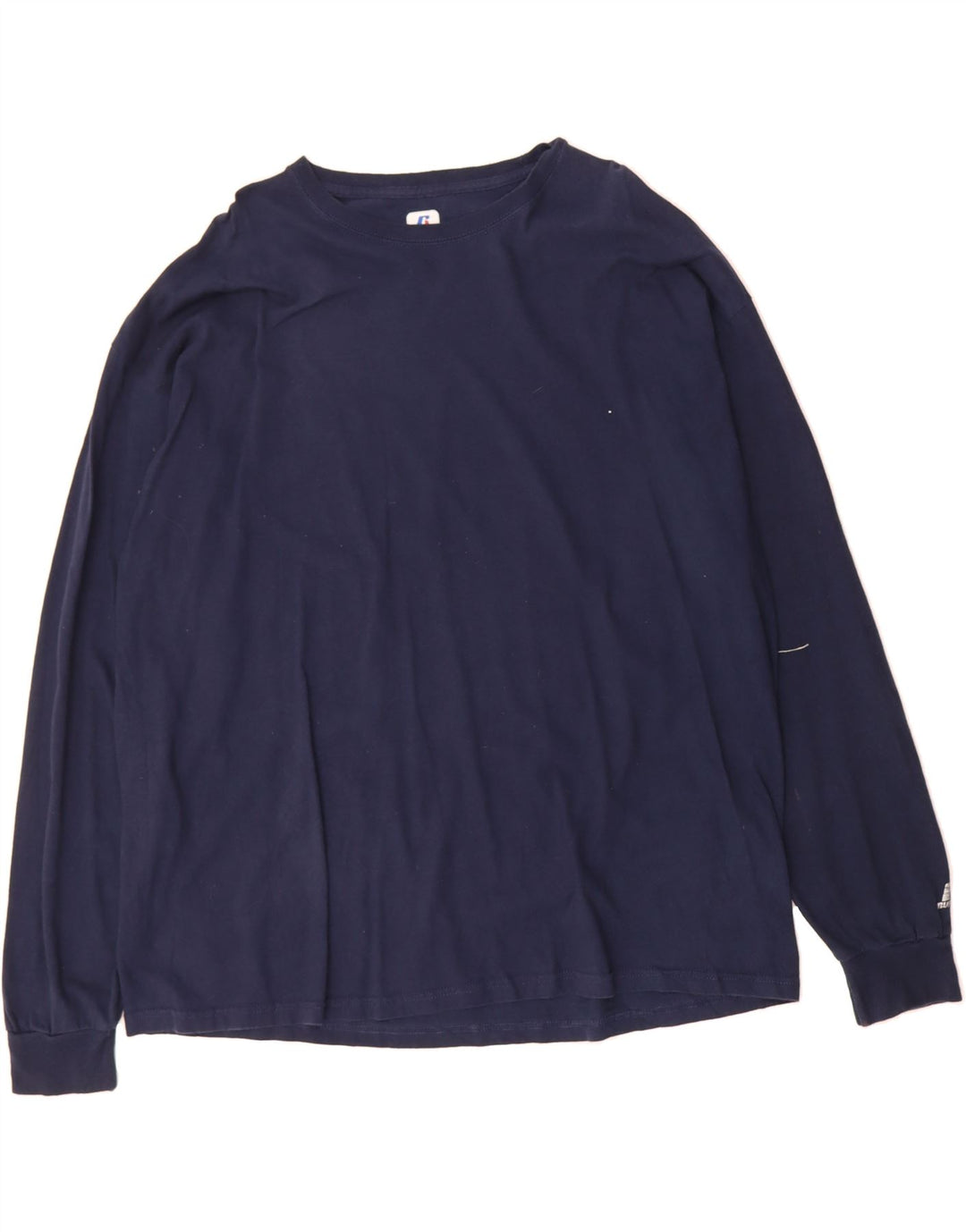 RUSSELL ATHLETIC Mens Top Long Sleeve 2XL Navy Blue Vintage Russell Athletic and Second-Hand Russell Athletic from Messina Hembry 