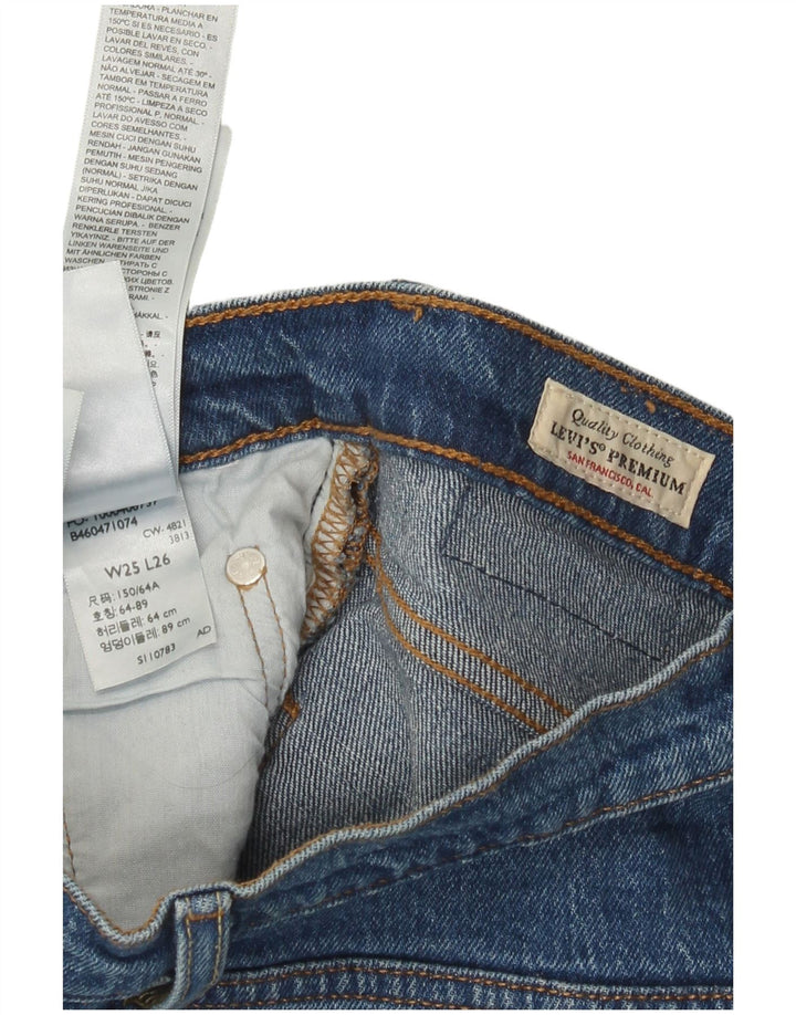 Levi's Womens 501 Straight Jeans W25 L26 Blue Cotton