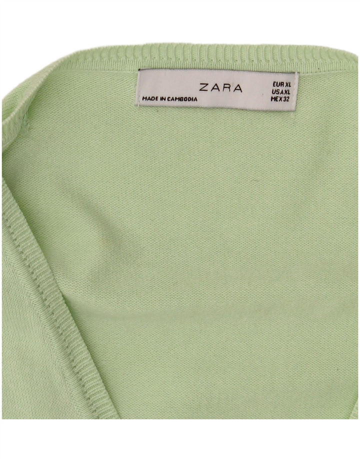 Zara Womens Cardigan Sweater UK 18 XL Green