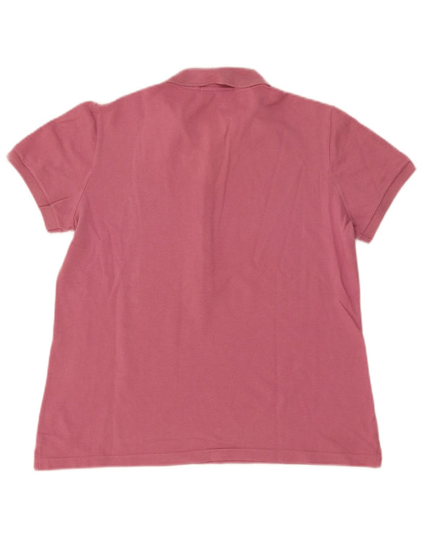 Lacoste Womens Polo Shirt Size 44 Large Pink Cotton