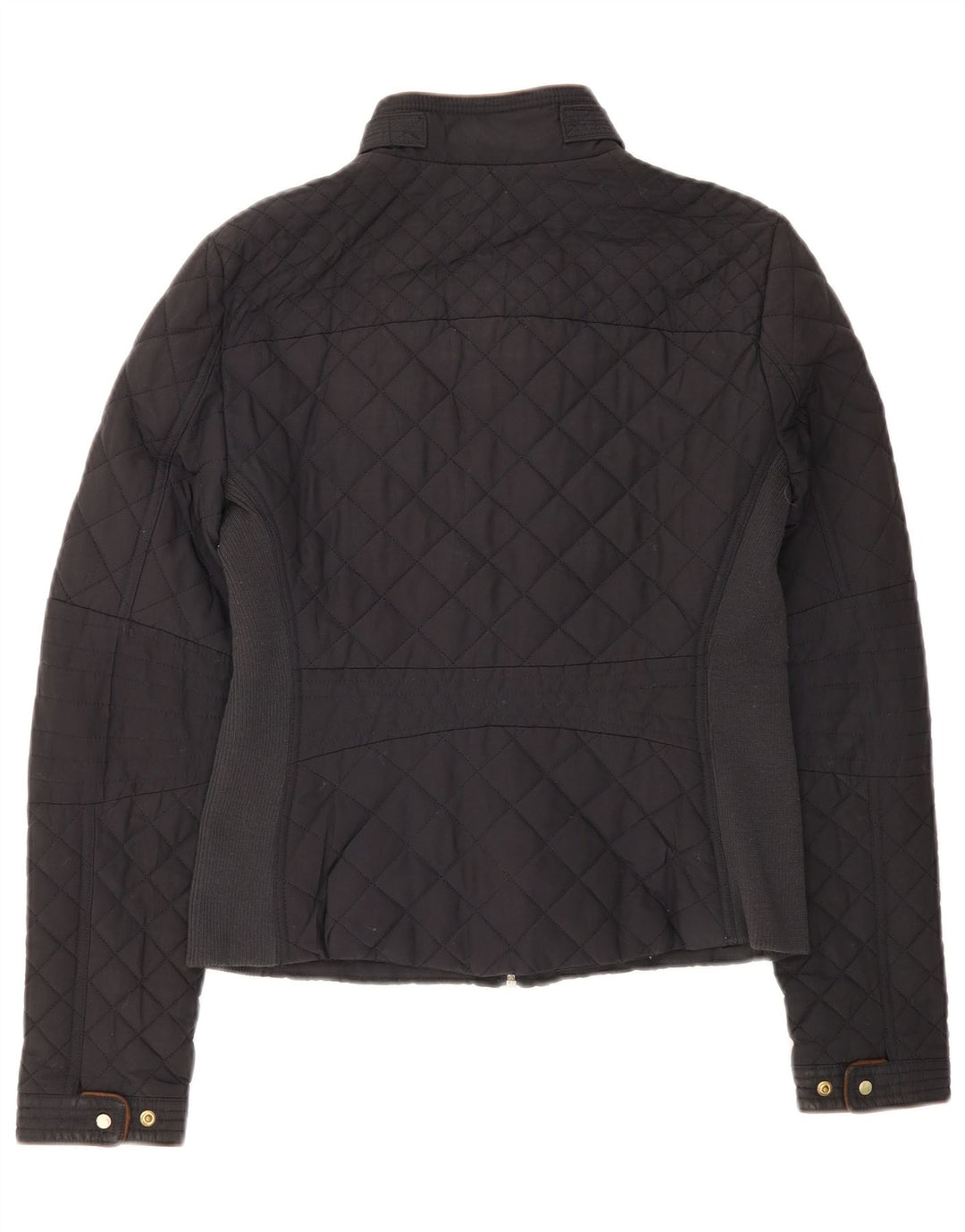 Zara Womens Quilted Jacket UK 12 Medium Black