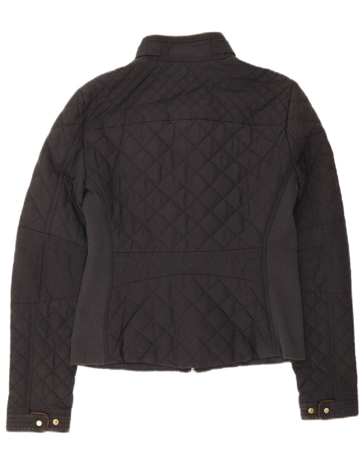 Zara Womens Quilted Jacket UK 12 Medium Black
