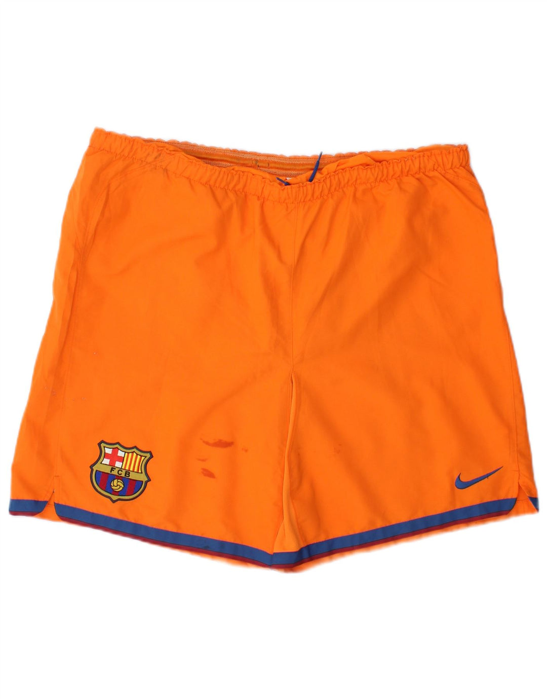 Nike Mens Barcelona Graphic Sport Shorts UK 31/33 Medium Orange Polyester