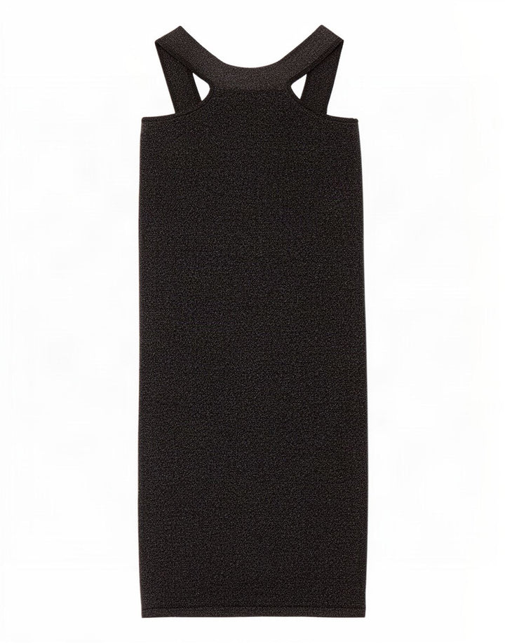 Zara Womens Halter Dress UK 8 Small Grey Flecked Polyamide