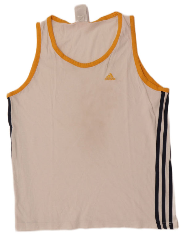 Adidas Mens T-Shirt Top UK 36/38 Small White Cotton