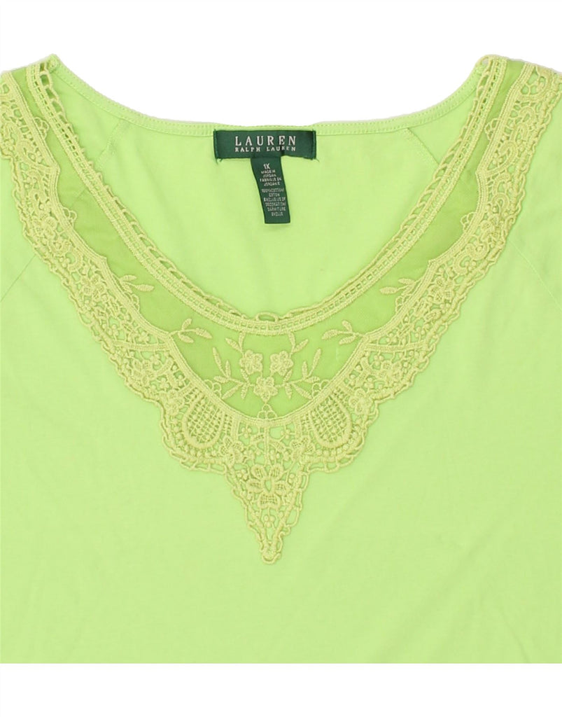 RALPH LAUREN Womens T-Shirt Top UK 18 XL Green | Vintage Ralph Lauren | Thrift | Second-Hand Ralph Lauren | Used Clothing | Messina Hembry 