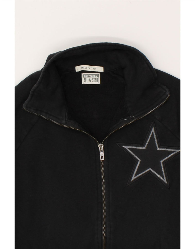 CONVERSE Womens Graphic Tracksuit Top Jacket UK 12 Medium Black | Vintage Converse | Thrift | Second-Hand Converse | Used Clothing | Messina Hembry 