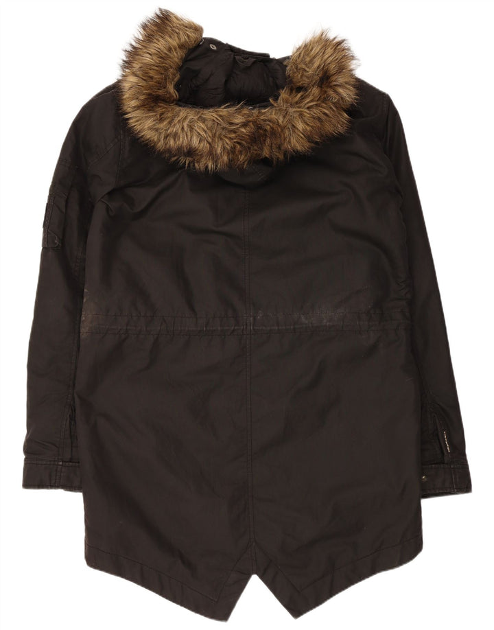 Superdry Mens Hooded Parka Jacket UK 38 Medium Khaki