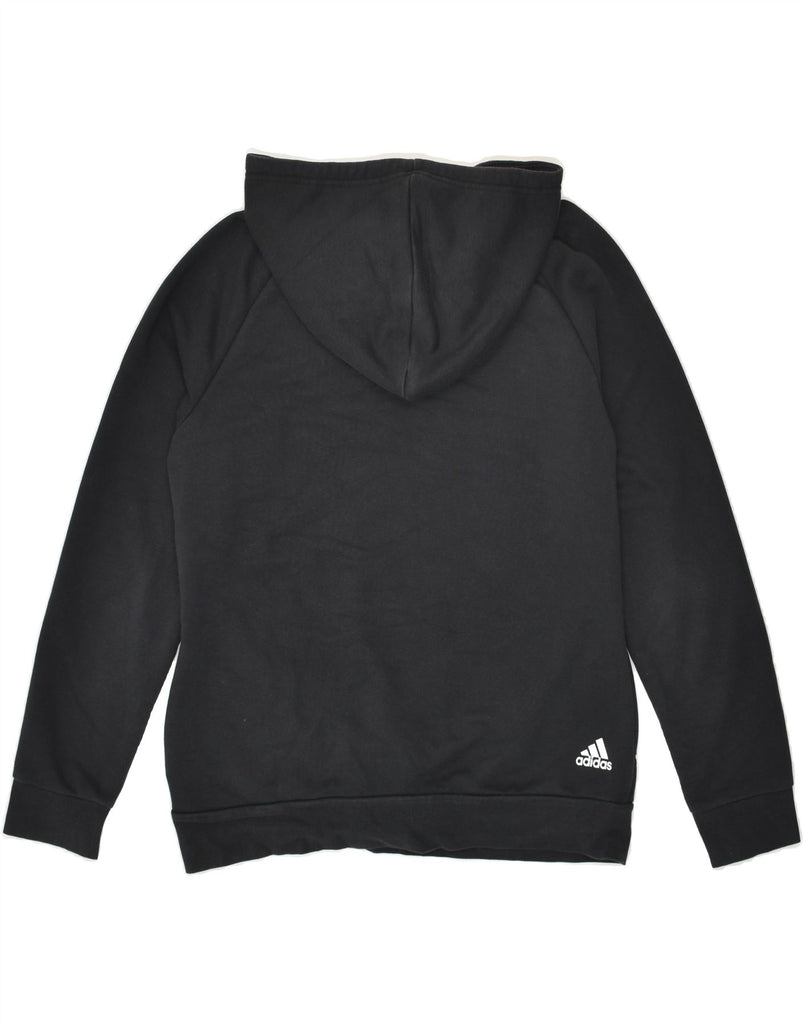 ADIDAS Womens Graphic Hoodie Jumper UK 16/18 Large Black Cotton | Vintage Adidas | Thrift | Second-Hand Adidas | Used Clothing | Messina Hembry 