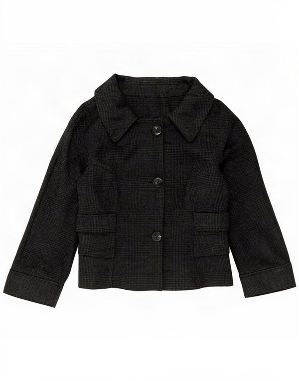 Zara Womens 3 Button Blazer Jacket UK 14 Medium Black Check Wool