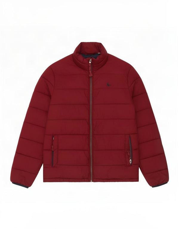 Jack Wills Mens Loose Fit Padded Jacket UK 34 XS Burgundy Polyamide