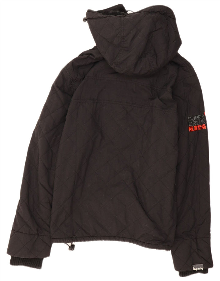Superdry Mens Hooded Windbreaker Jacket UK 38 Medium Black Polyester