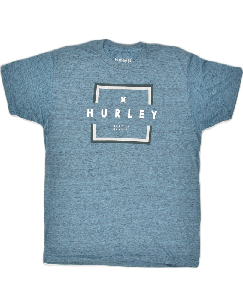 HURLEY Mens Graphic T-Shirt Top Medium Blue Flecked Polyester | Vintage Hurley | Thrift | Second-Hand Hurley | Used Clothing | Messina Hembry 