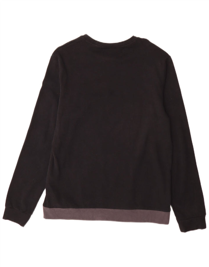 Fila Mens Sweatshirt Jumper Large Black Colourblock Cotton