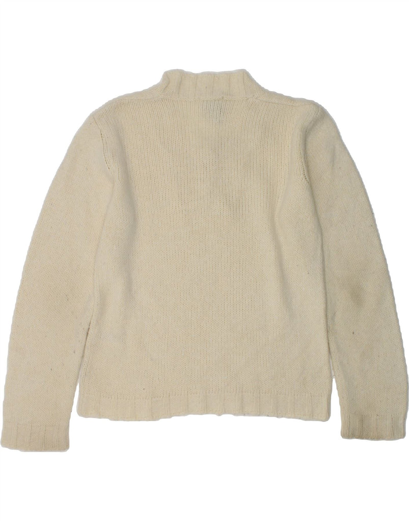 ARMANI JUNIOR Girls V-Neck Jumper Sweater 7-8 Years Off White Cotton | Vintage Armani Junior | Thrift | Second-Hand Armani Junior | Used Clothing | Messina Hembry 