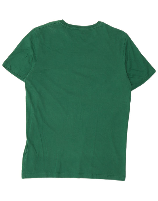 Jack & Jones Mens Graphic T-Shirt Top Small Green Colourblock Cotton