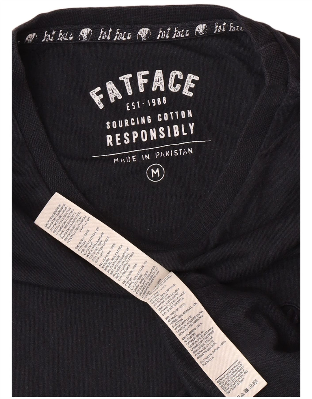 FAT FACE Mens T-Shirt Top Medium Navy Blue Cotton