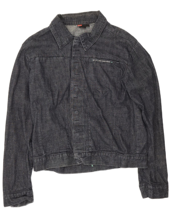 Diesel Mens Denim Jacket UK 40 Large Navy Blue Cotton