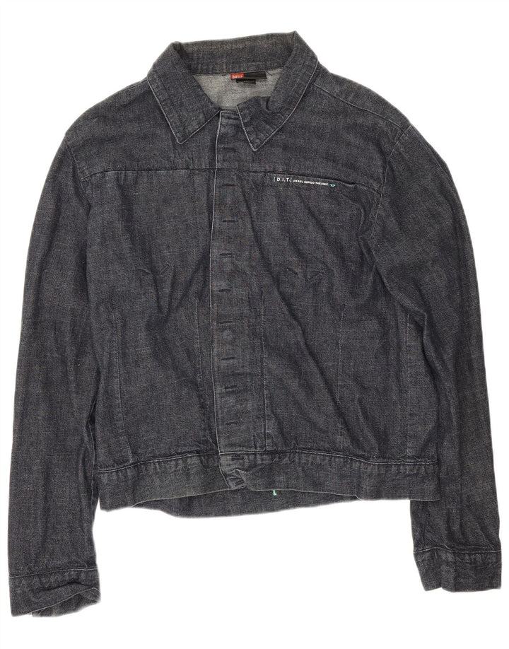 Diesel Mens Denim Jacket UK 40 Large Navy Blue Cotton